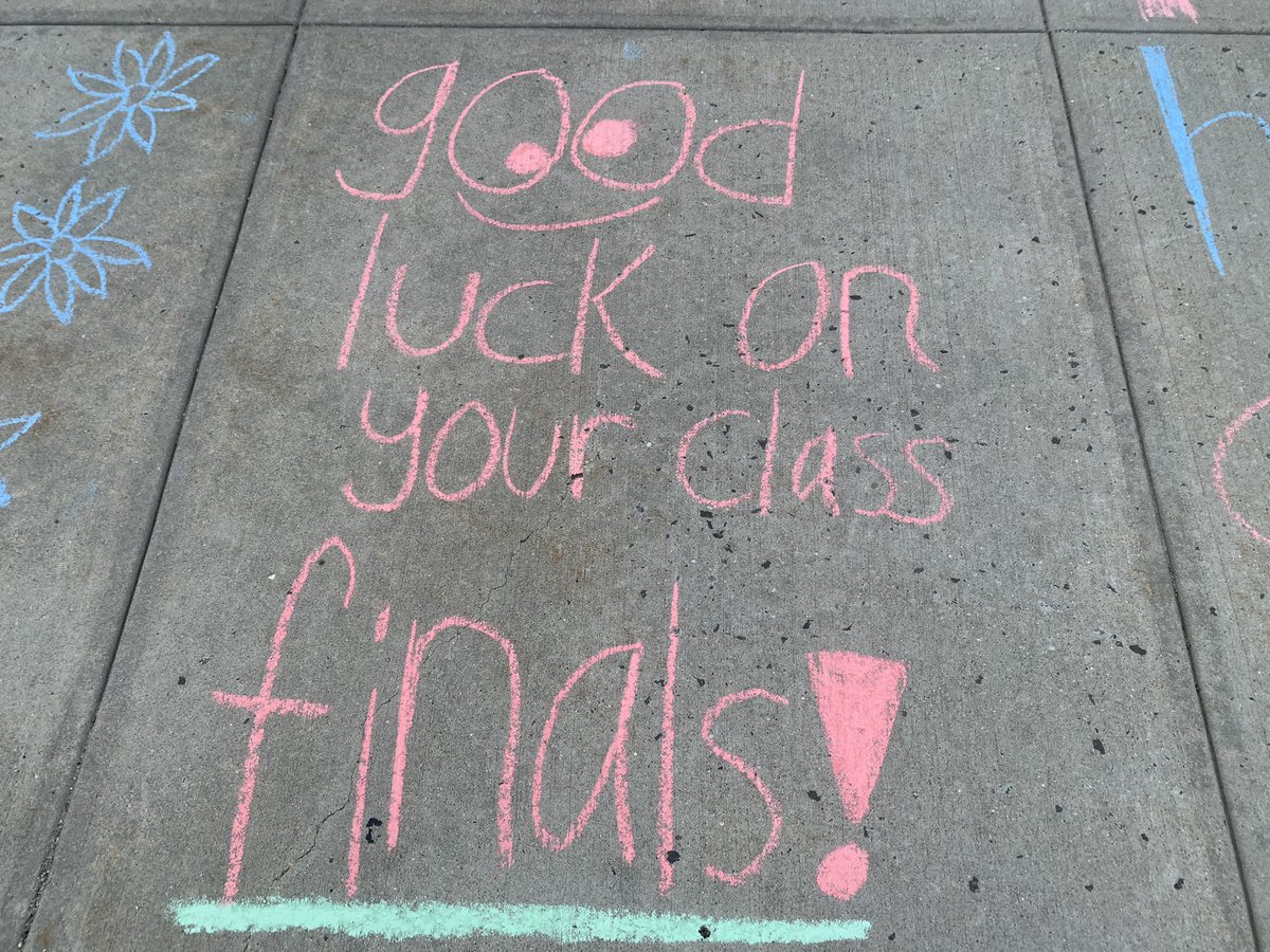 Danielle E. Kennedy (@daneekennedy) on Twitter photo A special thank you goes to the Chiefs Challenge and Active Minds clubs for creating these great sidewalk chalk motivational statements as part of the “Laugh More, Stress Less Campaign” as we prepare for Finals <a href="/AmesChiefs/">AmesChiefs</a>! A special thank you goes to the Chiefs Challenge and Active Minds clubs for creating these great sidewalk chalk motivational statements as part of the “Laugh More, Stress Less Campaign” as we prepare for Finals <a href="/AmesChiefs/">AmesChiefs</a>!