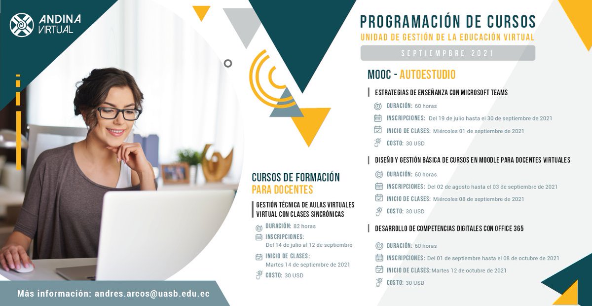 FormAndinaEc's tweet photo. 💯 #UASBLive
📌 Programa de #CursosVirtuales
📖📱💻📌 Estudia 🤓 Estés Donde 🏡🛤 Estés. 💻
¡¡Espéralos!!
#AndinaVirtual #UASB2021
@uasbecuador @jorgeballadares @natasha11_11 @cesarmontanog @Eddydelaguerra @jaramich https://t.co/9f2JtwK5wQ