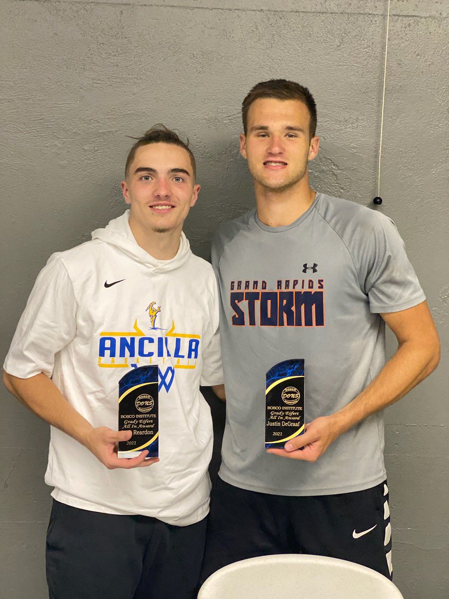 Congrats to Justin DeGraaf &amp; Jack Reardon selected as co-recipients of the 2021”Grady Eifert All In Award”. The award is based on Academic /Athletic Excellence &amp; Commitment to the game.The award is named after our Bosco Alumni who set the standard @ Bosco for achievement!Boscofam