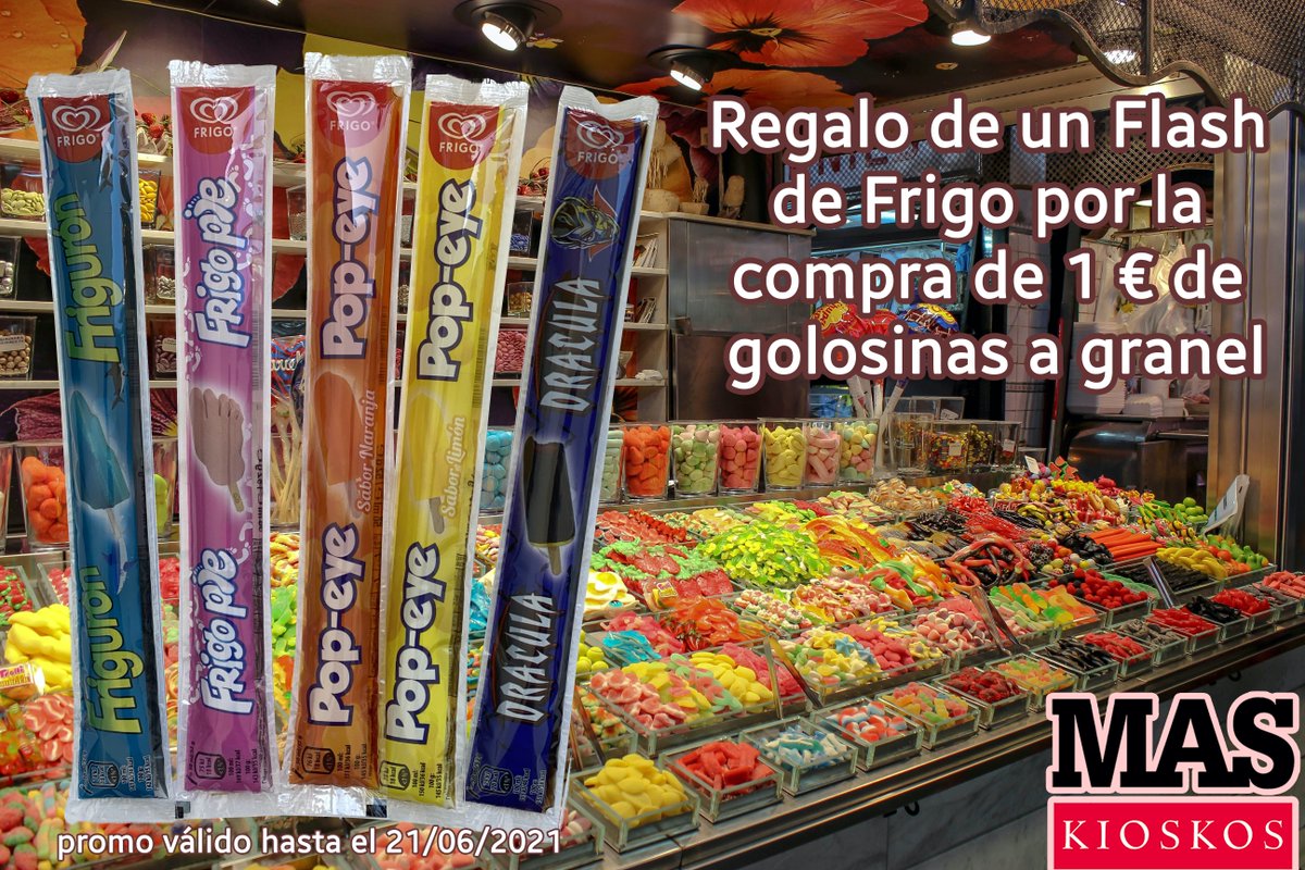 🆕 GRATIS‼️un flash frigo, al comprar 1️⃣ € de golosinas a granel 🤭(promo hasta el 21 de junio incluido) 🌞.

#frigo #helado #promoción #golosina #chuche #verano #chocolatinas #caramelos #chicles #gominolas
