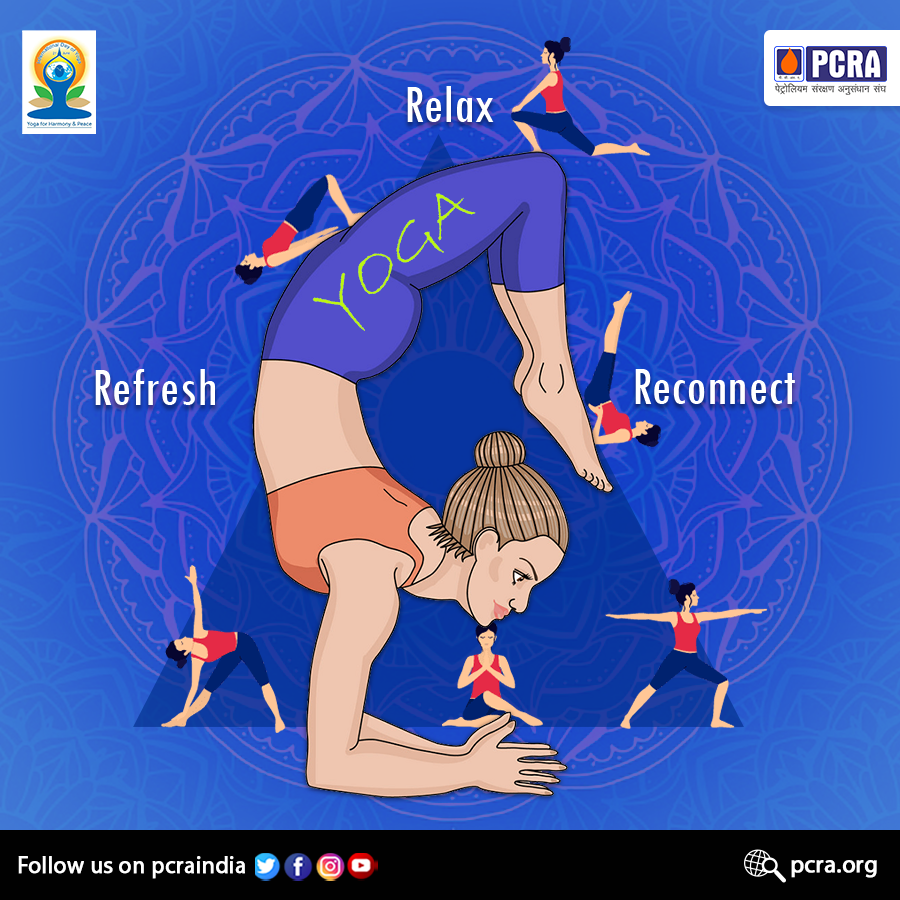 Practicing Yoga focuses on bringing harmony between mind and body. Do yoga everyday to achieve balance in mental and physical health.  
#PCRA #conservefuture 
#StaySafe  #Unite2FightCorona 
<a href="/MoHFW_INDIA/">Ministry of Health</a> <a href="/dpradhanbjp/">Dharmendra Pradhan</a> <a href="/PetroleumMin/">Ministry of Petroleum and Natural Gas #MoPNG</a>
<a href="/mygovindia/">MyGovIndia</a>