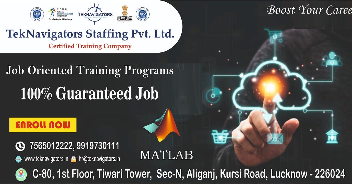 TeknavigatorsL's tweet image. #TekNavigatorsTrainingLucknow
#MATLAB_Programming
#MATLAB_Learning
#TechnicalTrainingPrograms
#Internship_Programs