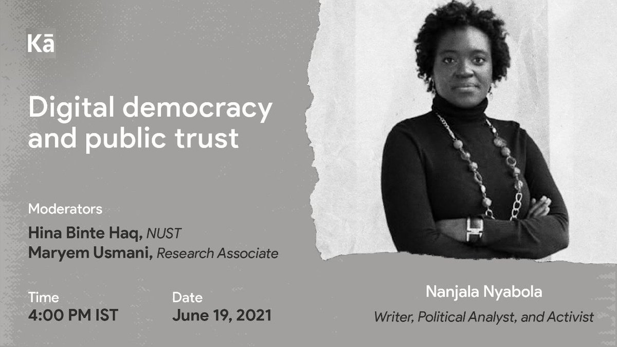 logic's tweet image. hasgeek.com/kaarana/electi…

This weekend on @kaarana_ #ElectionTech series, hear @Nanjala1 talking on digital democracy and public trust with insights from Africa