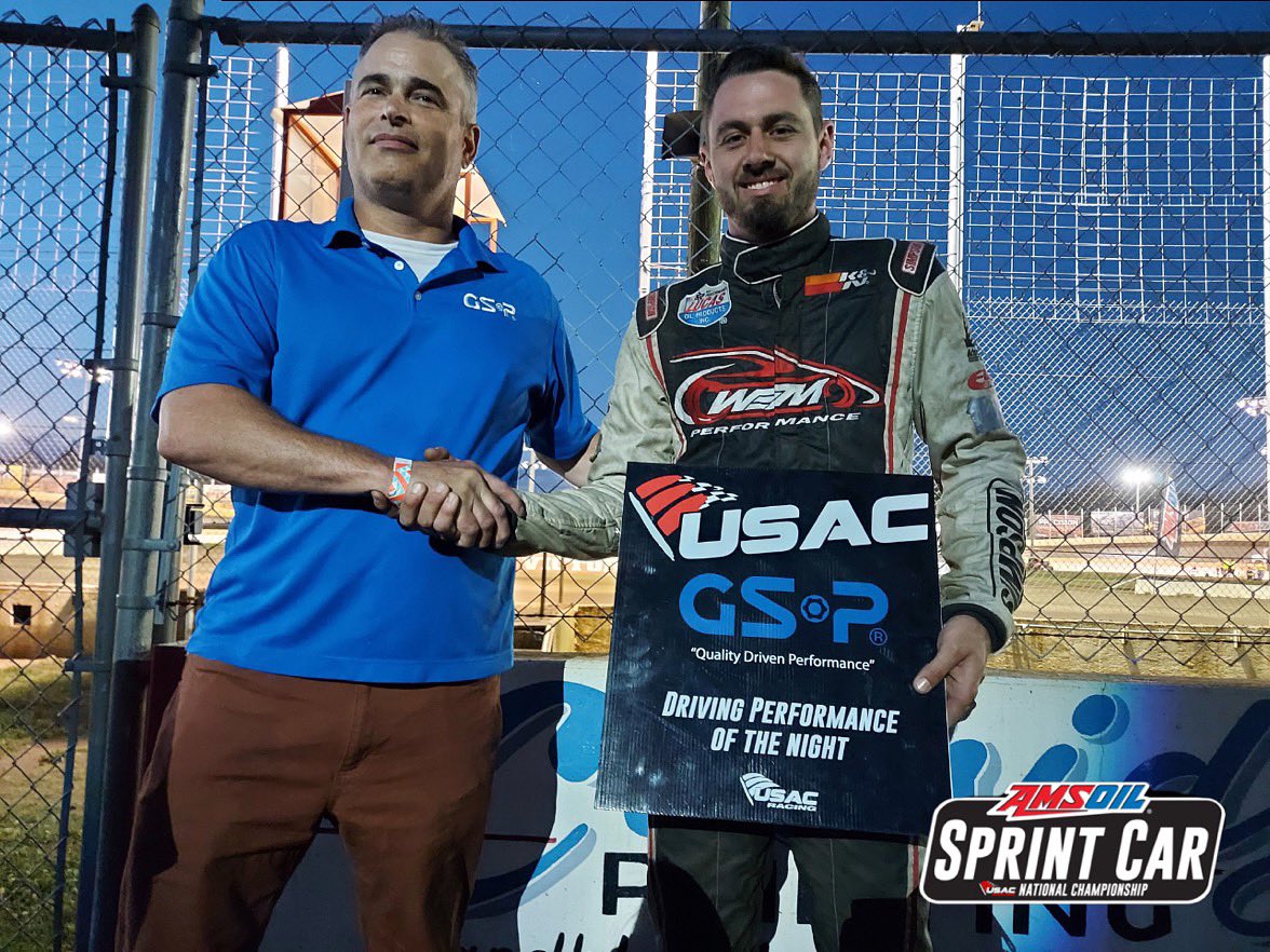USACNation's tweet photo. Jake Swanson rebounds from his heat race debacle and wins tonight’s @GSP_NA Quality Driving Performance of the Night award #EasternStorm https://t.co/tmFjkcORN5