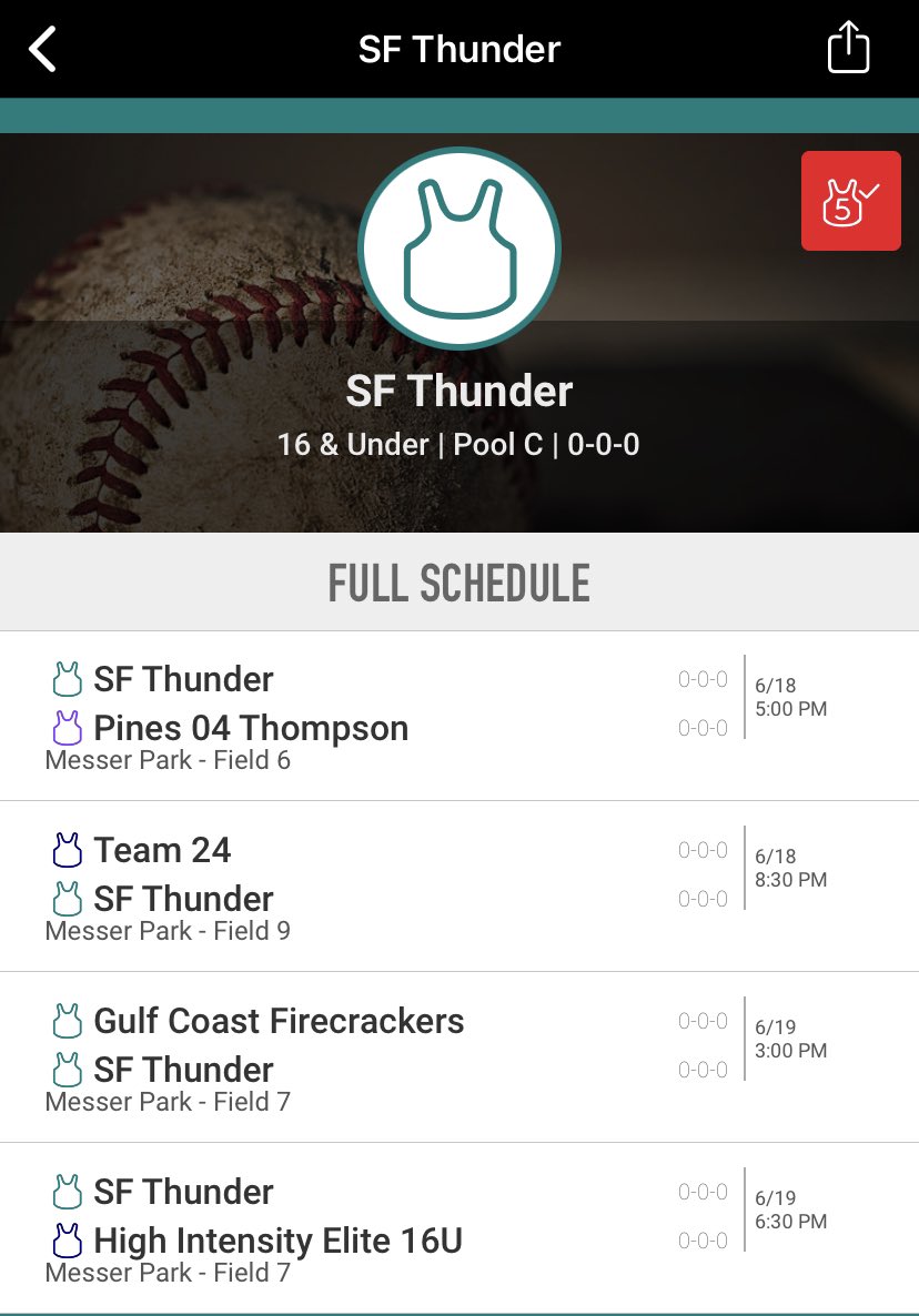 Gold Star Elite tournament in Tallahassee, Florida. June 18-20. 
All out, all the time! #GoThunder #SouthFloridaThunder #PinesThunder