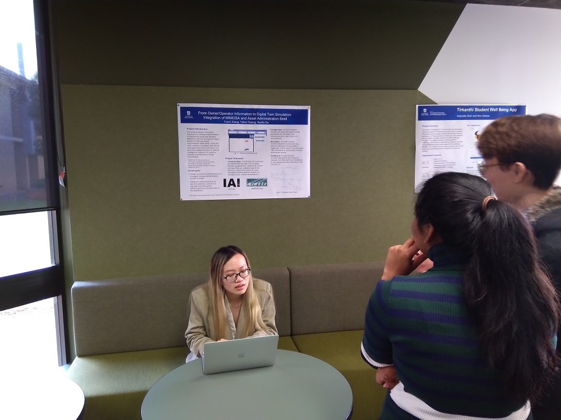mrgrossmann's tweet photo. @UniversitySA #STEM ICT Capstone Project Fair Day is in full swing. Interesting projects on #DigitalTwins for health and sensor simulation for #Industry40 #AAS https://t.co/wsMKeAKQKJ