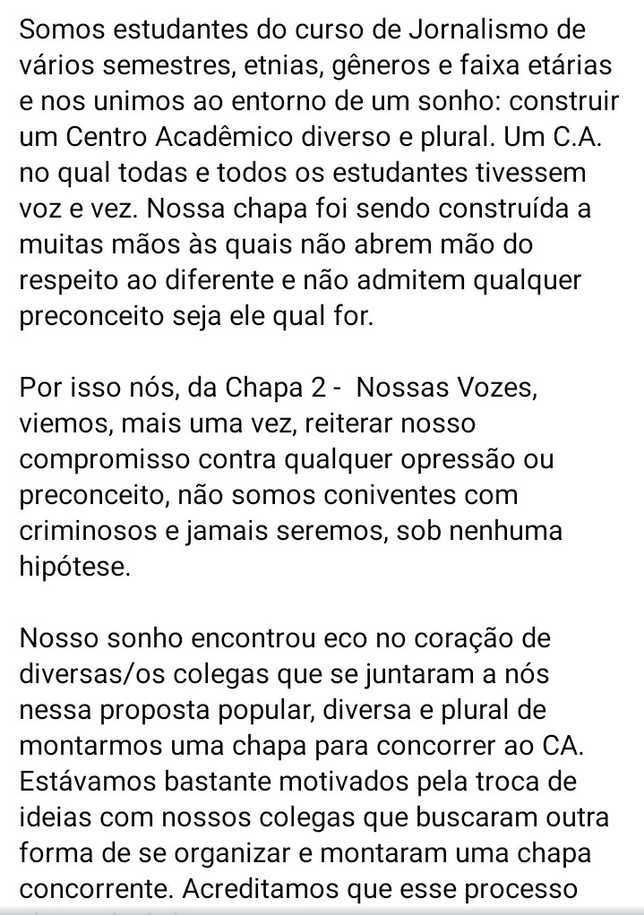 nossasvozesc2's tweet photo. ⚠️comunicado oficial⚠️
Nosso sonho continua vivo e continuaremos juntas e juntos lutando por um CA plural e diverso. Agradecemos todo apoio recebido nos últimos dias, podem ter certeza que nosso sonho não foi em vão e que nunca conseguirão calar Nossas Vozes! Sigamos Resistindo! https://t.co/d15A6EwqAL