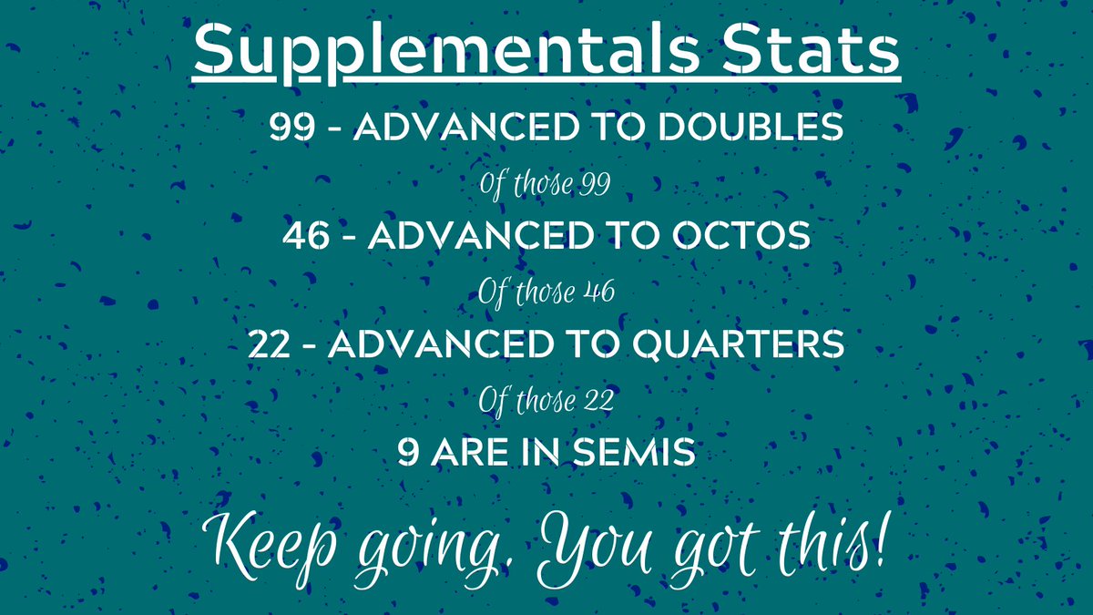 WOW. 99 entries represented Texas in outrounds of supplemental events at the national tournament. You guys are superstars. We can't wait to see who makes finals! Our money is on the stars that shine big and bright deep in the heart of Texas. (It's you. You're the stars.) #nsdatx