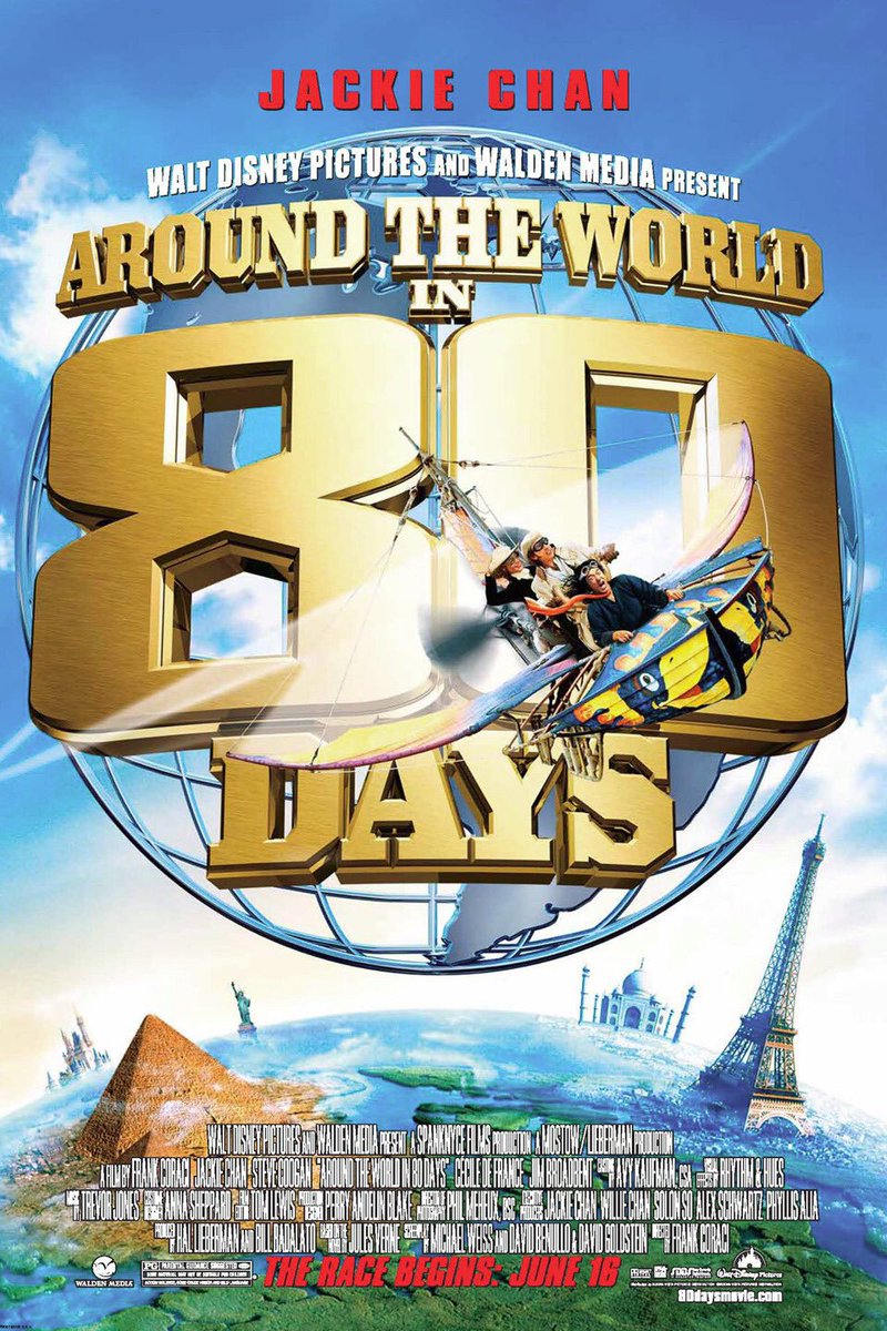 FilmNewsNos's tweet photo. 🎬MOVIE HISTORY: 17 years ago today, June 16, 2004, the movie 'Around the World in 80 Days' opened in theaters!
#JackieChan #SteveCoogan #CecileDeFrance #JimBroadbent #ArnoldSchwarzenegger #OwenWilson #LukeWilson #JohnCleese #RogerHammond #DavidRyall #IanMcNeice #KathyBates https://t.co/2ONyCLAtTr
