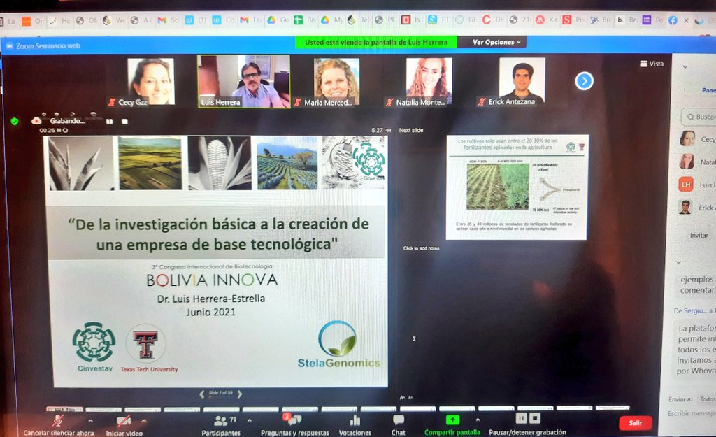 BiotecBolivia's tweet photo. Y ahora el gusto de tener al Dr. Herrera-Estrella.
#BoliviaInnova
#BiotecEnBolivia https://t.co/9IjMxe2sTt