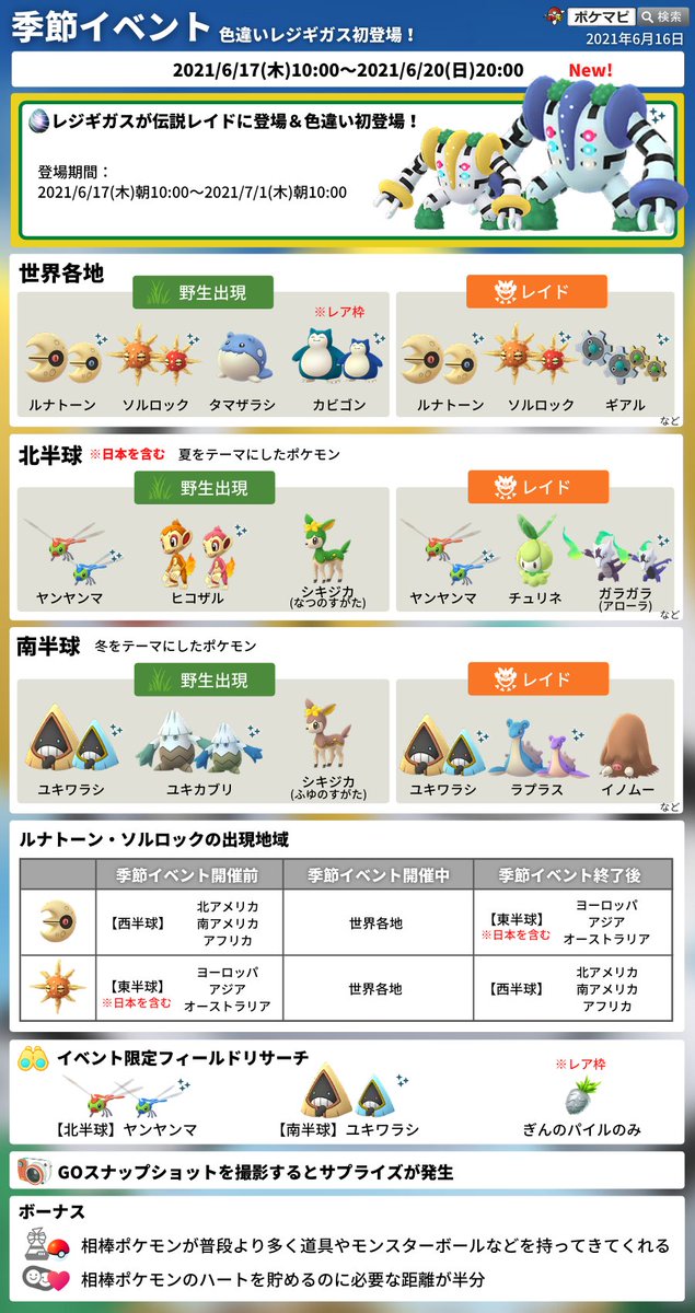 ポケモンgo攻略情報 ポケマピ على تويتر 季節イベント開催期間中に Goスナップショット を撮影すると ルナトーン またはソルロックが写り込み フィールド上に出現します 一日4回まで T Co Hpebcdeimi ポケモンgo ルナトーン ソルロック