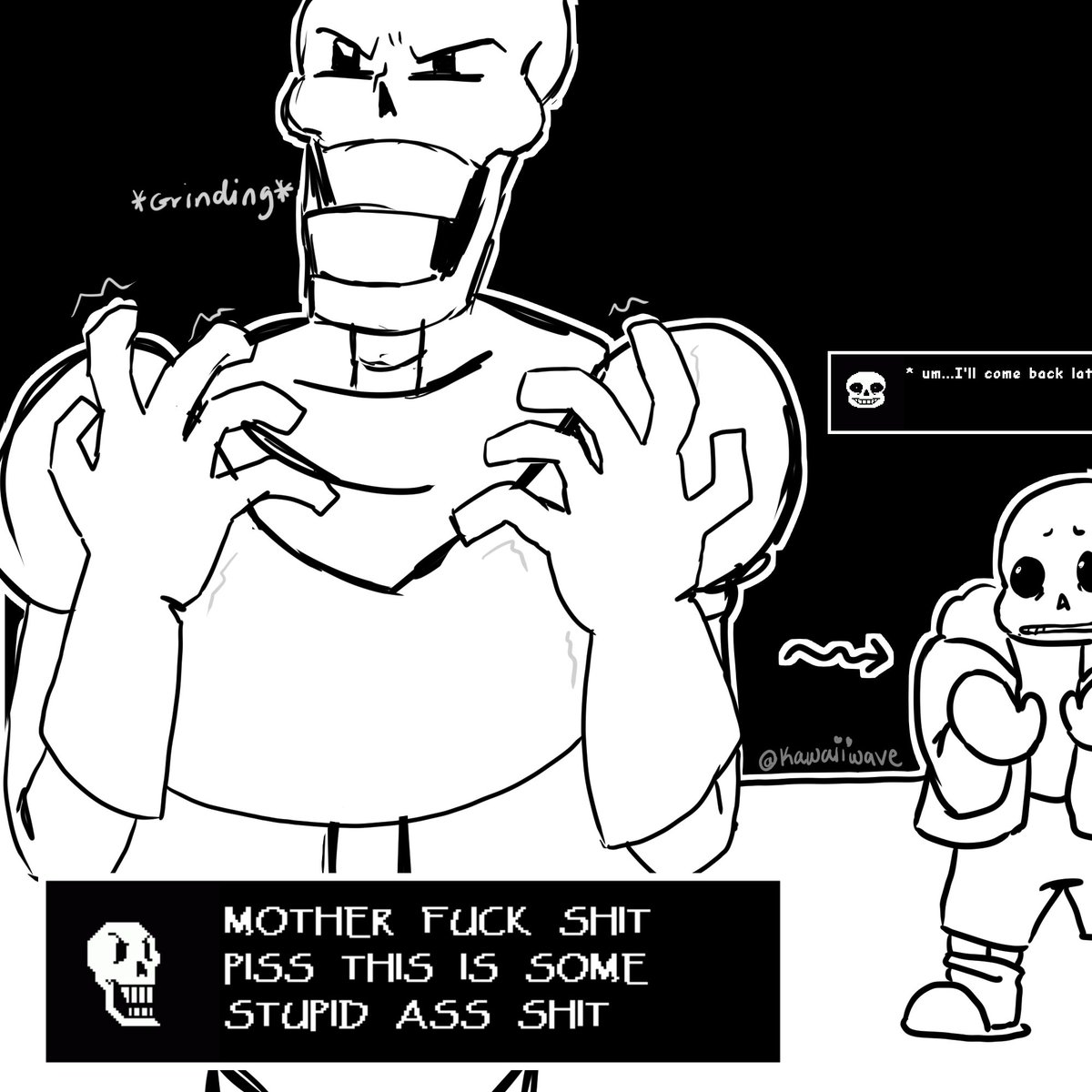 my contribution to #letpapyrussayfuckday tbh he deserves his occasional cursing fit. 

#papyrus #undertale #letpapyrussayfuck #letpapyrussayfuckday #cursing #undertaleFanart