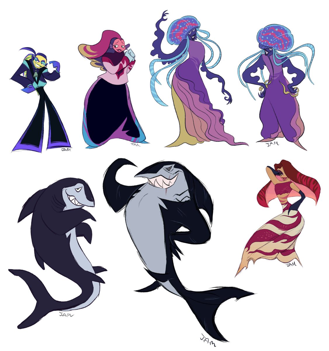 coloronthewallz's tweet photo. Shark Tale redesigns! https://t.co/0Vx86MG8LI