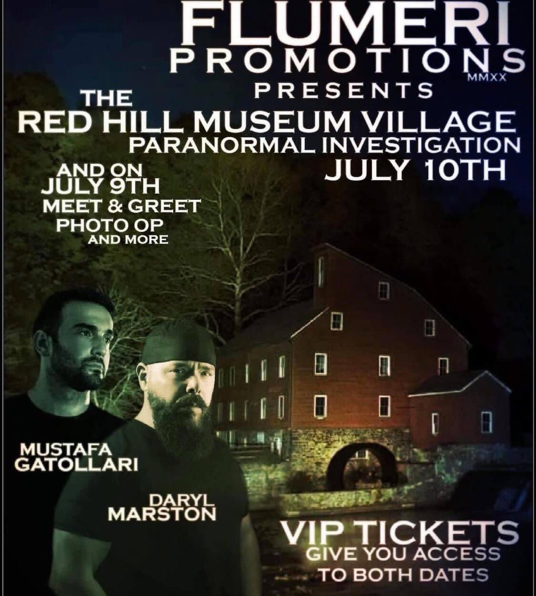 hauntedredmill's tweet photo. Get your tickets while they are still available.  You have the chance to meet and investigate  @redmillmuseum with @daryl_marston and Mustafa @TafGato from the TV show Ghost Hunters.@FlumeriFilms https://t.co/djp4dQMXrt https://t.co/c40l8pBAKa