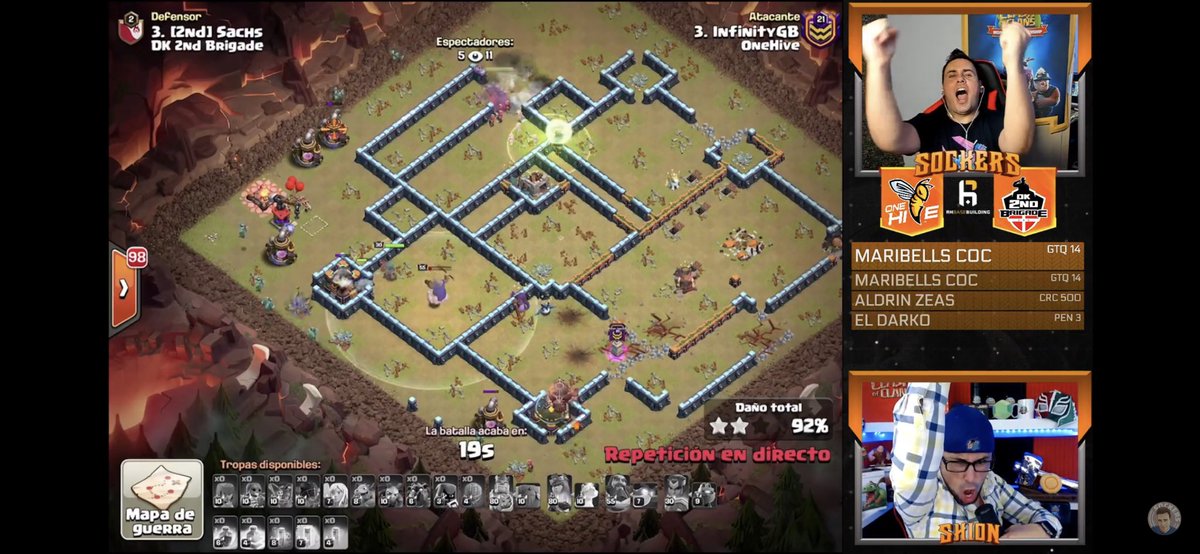 OneHiveCoC's tweet image. There’s no hype quite like @shioNwu @Sockers_ hype 💪🏼🤣💯 a win for OneHive in @TorneodeFuego vs @DK_2nd_Brigade with a QC labrid triple for @InfinityGB_CoC 🐝🐝