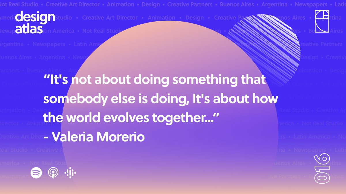 DesignAtlasPod's tweet image. @valeria_moreiro had a ton of incredible things to say in our interview with her. Don&apos;t forget to check it out wherever you listen to podcasts! 

#designatlas #designatlaspod #podcast #graphicdesign #designlife #Season2  #Argentina #BuenosAires #StudioOwner #Animation