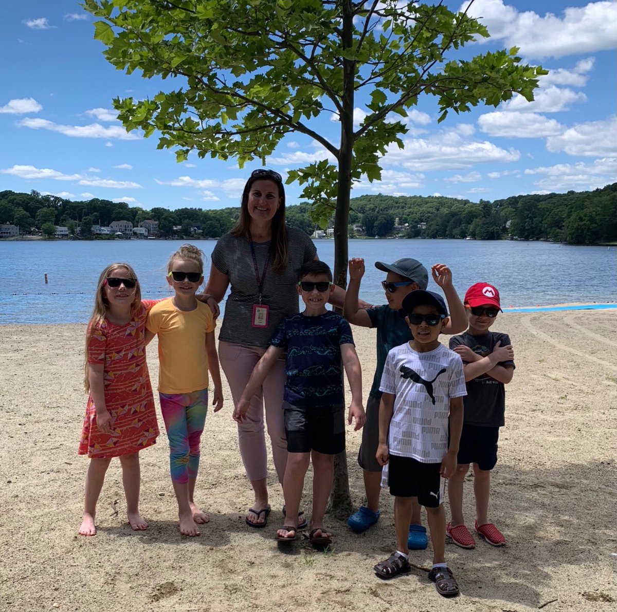 grade2leger's tweet photo. After 167 days, I finally spent some in-person time with some of my remote second graders at Memorial Beach.  What an amazing time!!  #allsmiles #themarlboroughway #yesweallhavelegs @MPSPanthers https://t.co/12Te5E8TtD