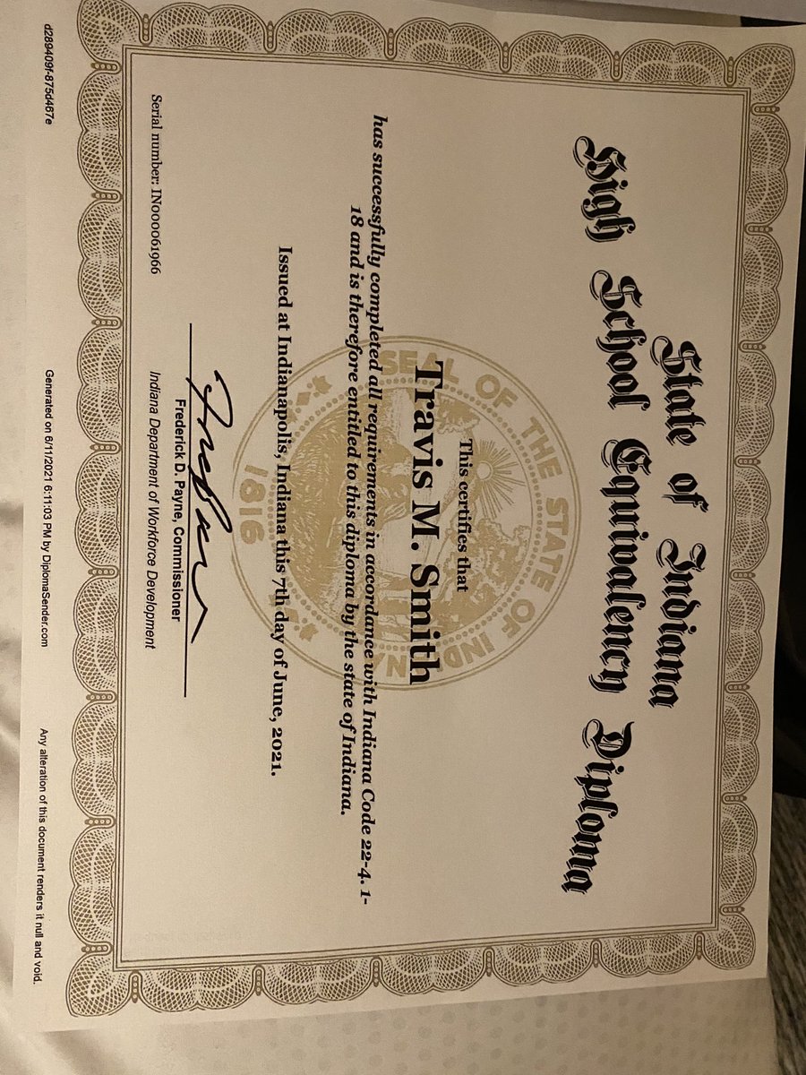 TheRealBartle99's tweet photo. I don’t know if y’all will appreciate this as much as I do but yesterday I got my high school diploma/GED. 3 years ago I was supposed to graduate class of 2018, but I ended up getting expelled and never got a chance to graduate. But here I am now finally getting it done!!!! https://t.co/sbzJDflIQl