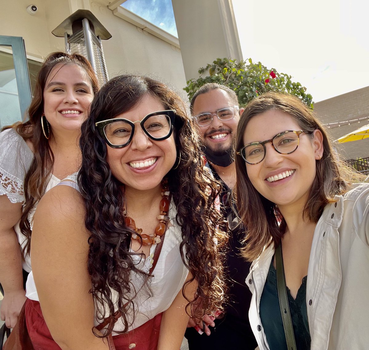 joannabperez's tweet photo. What a joy to spend time catching up, sharing laughs, & celebrating the brilliant Alejandra, @its_Serrano, & @vane_nunez_. Honored to know them & excited to continue witnessing their journey. Watch out, these sociologists are🔥✊🏽 #FirstGenMagic #ProudFemtor #CDIP https://t.co/X5ylRSKizm