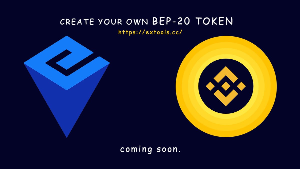 extools1's tweet photo. Create an Bep-20 Token in less than a minute with the most used Smart Contract Generator for #Bep20 Token.
🚫No login
🚫No setup
🚫No coding required
They are about 10.000 tokens already built on #extools
Are you Ready?🔜🔜
Website: https://t.co/RQ2FVSPkaQ https://t.co/yEdLaJedB4