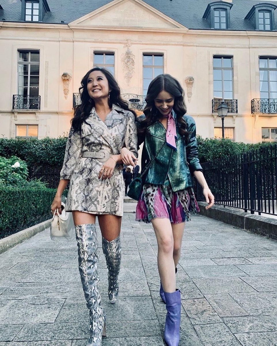 enews's tweet photo. Excusez-moi Gabriel, but it's all about Emily &amp; Mindy in Paris. ❤️ Raise a glass of champère if you're ready for season 2. 🥂(📷 : Instagram) https://t.co/LgnpfZDTPQ
