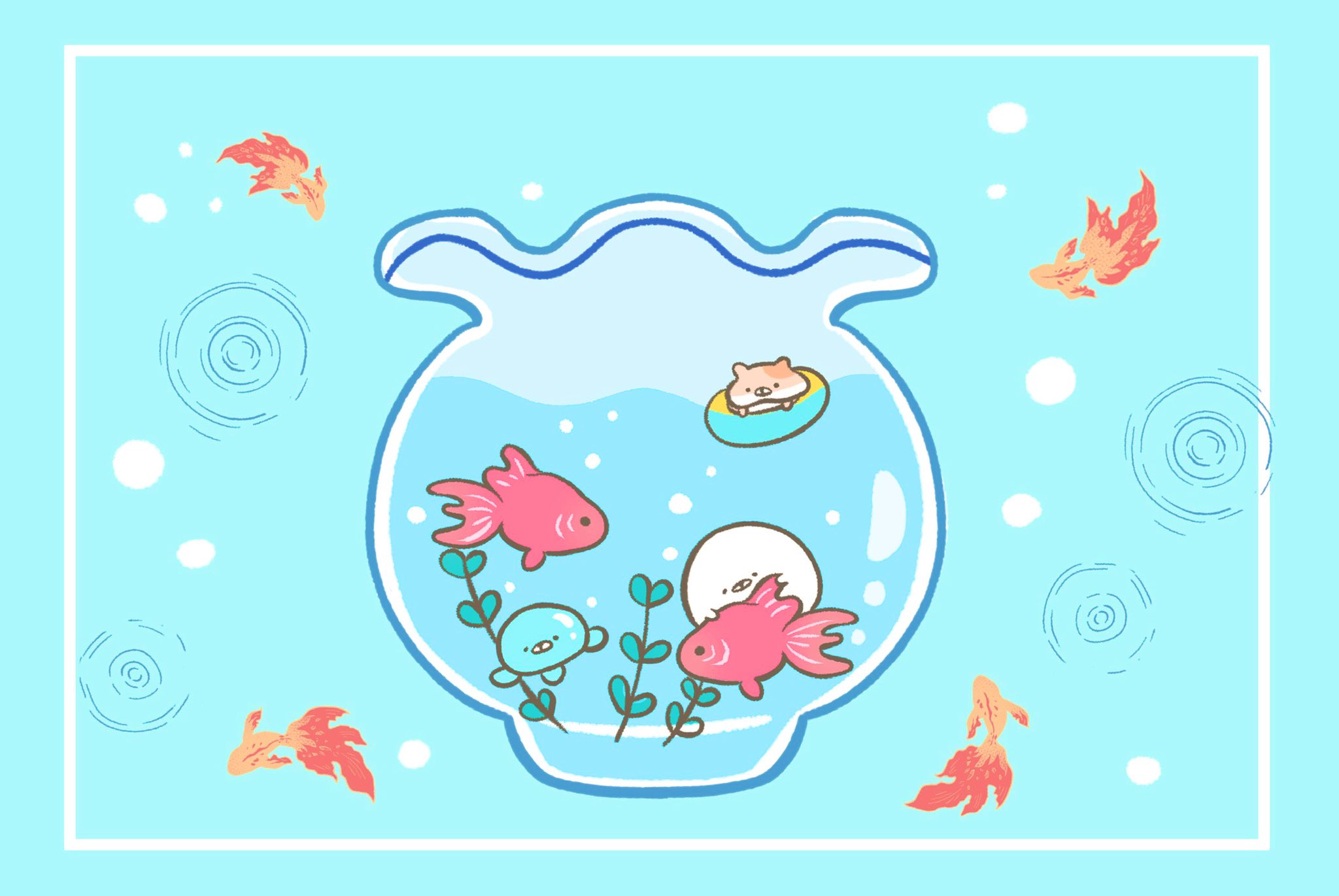 Nyon 金魚鉢 イラスト お絵描き まるにょん T Co 6ycxjpkhcu Twitter