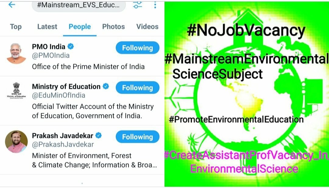 pdubeybhu11's tweet image. #Mainstream_EVS_Education
Please create job vacancies for Environmental Science students and PhD scholar 🙏🙏
Decent job for all is must 🙏
@PMOIndia @DrRPNishank @PrakashJavdekar @myogiadityanath @myogioffice
@shalabhmani @upgov @EduMinOfIndia