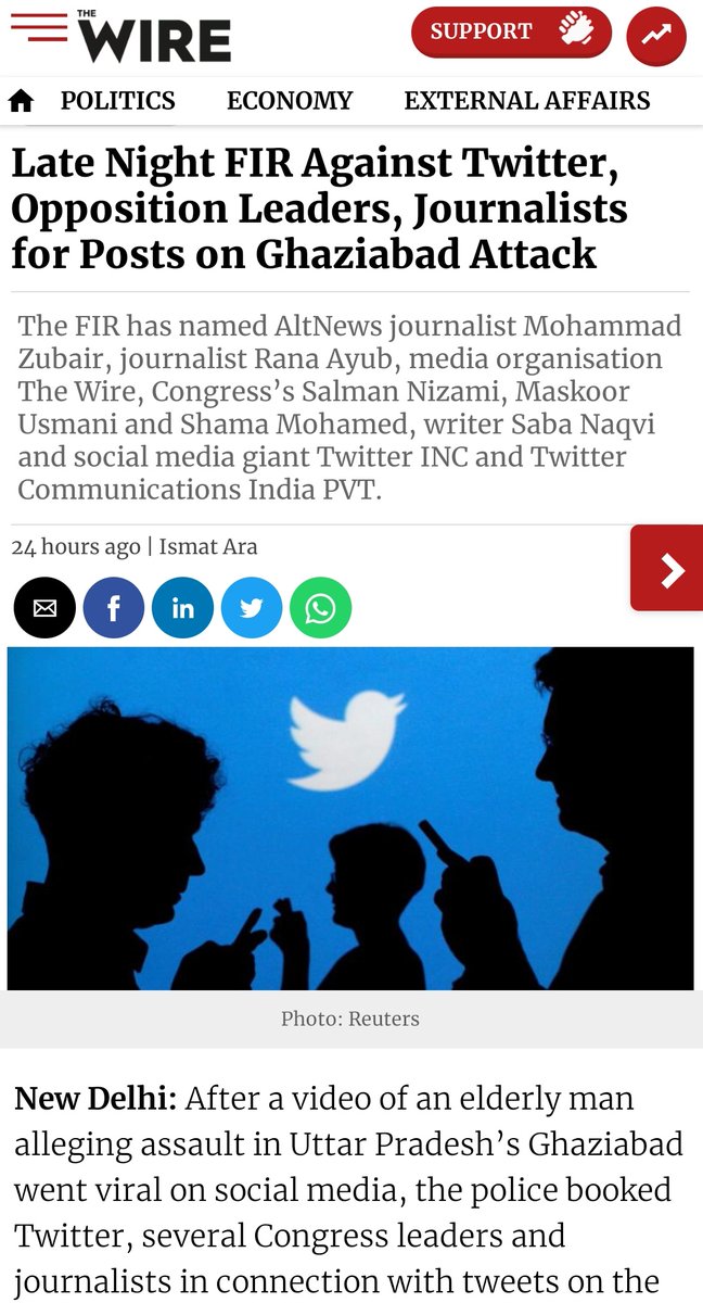 KanchanGupta's tweet photo. No call to play victim card. A video minus audio was used to spread #FakeNews with malicious intent. @Uppolice statement was ignored. Promoting communal enmity is a crime. All named in FIR are habitual law-violators. @Twitter as 'publisher' is liable too. https://t.co/CFHHllDq9V