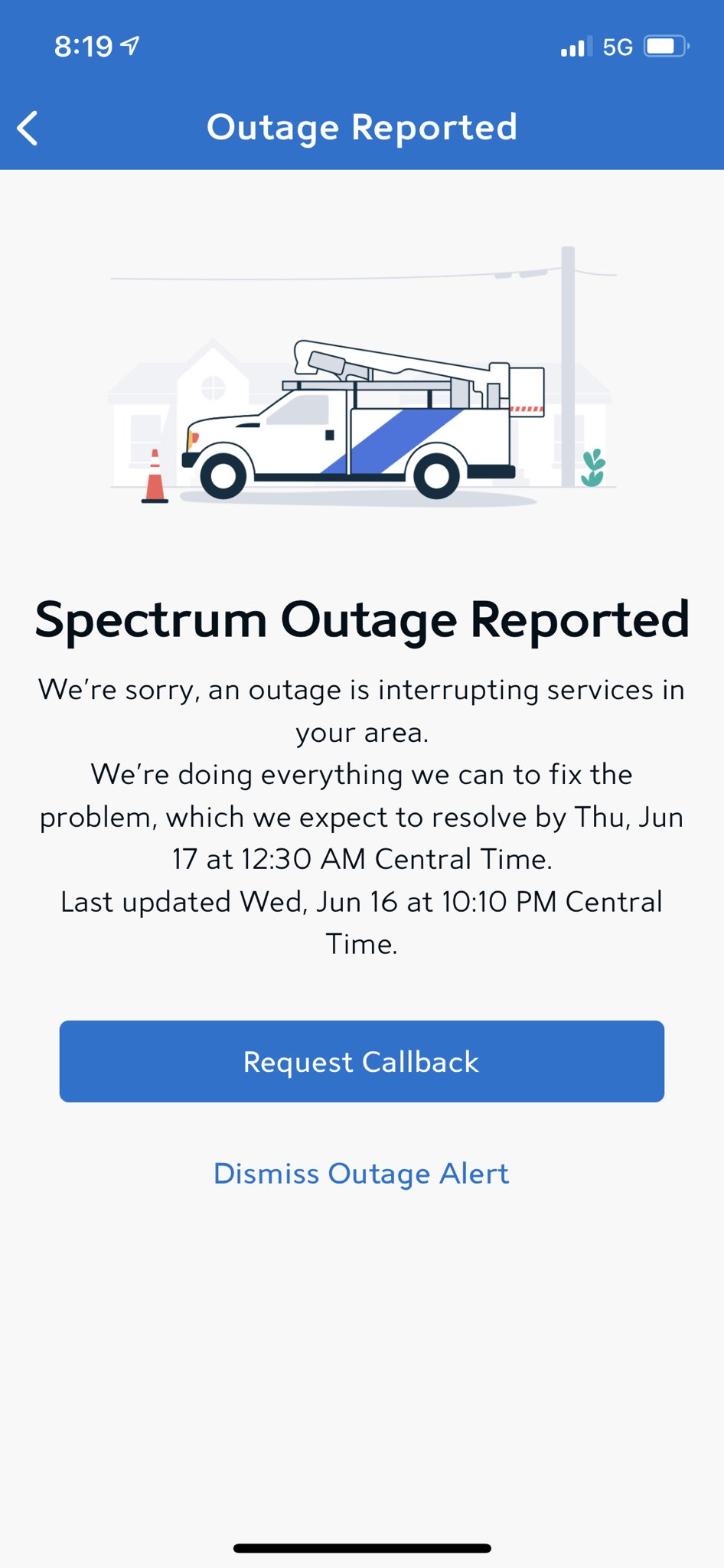 spectrum outages in your area