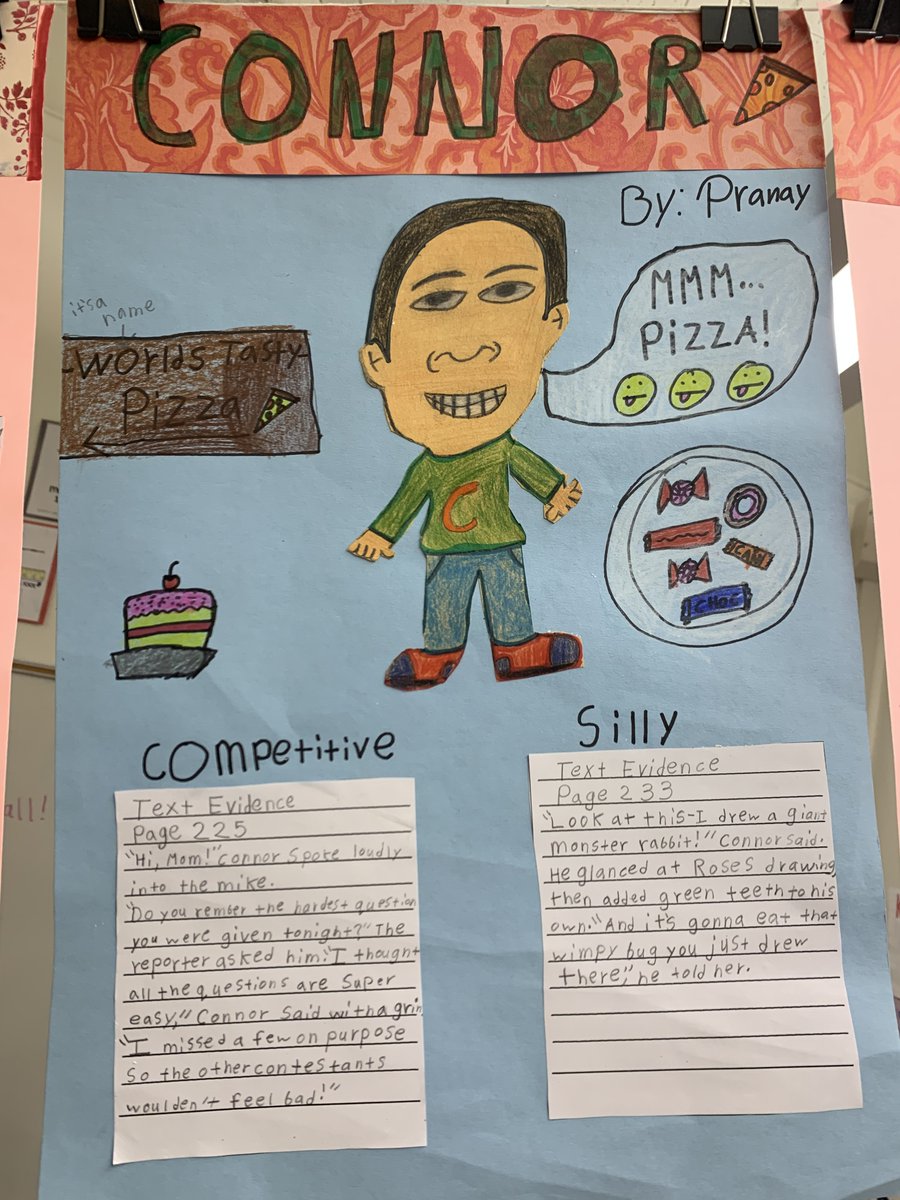KatharinaBlev's tweet photo. My students created Character Traits Posters from "Out of my Mind". They loved creating this and showing the artistic abilities. #5thgradeteacher #corebooks #textevidence #literacy #charactertraits https://t.co/iWy1hiE3lx