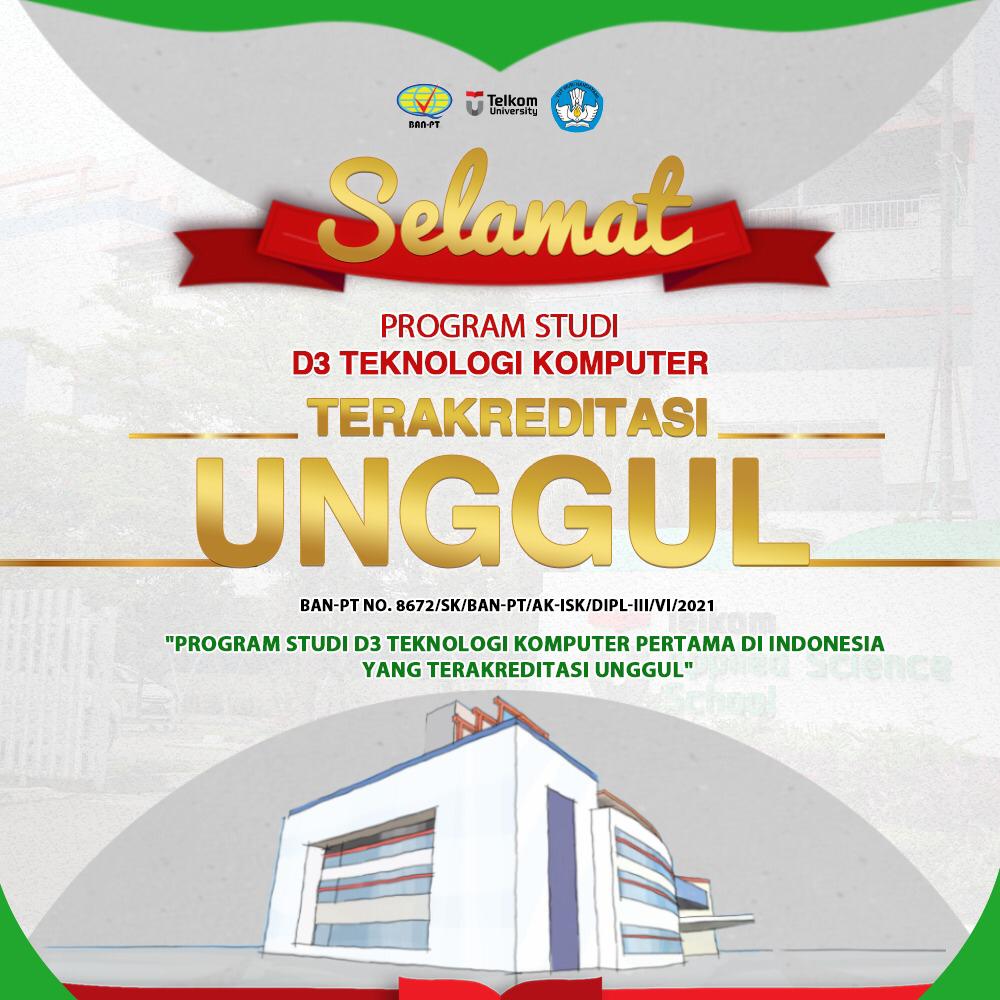 TelUniversity's tweet image. Selamat kepada Program Studi D3 Teknologi Komputer Fakultas Ilmu Terapan Telkom University yang telah meraih Akreditasi Unggul

Program Studi ini menjadi program studi D3 Teknologi Komputer pertama di Indonesia yang Terakreditasi Unggul.