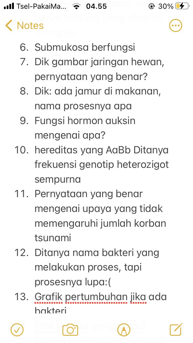 tasya7191's tweet photo. 🩺SOAL ASLI UTBK BIOLOGI
GELOMBANG 1 HARI PERTAMA SESI PERTAMA ( 12 APRIL)

ini soal pure aku inget2 dan Halal soalnya aku tipe2 orang yang kalau udah ujian suka dibahas soalnyaa , dari jaman sekolah kaya gitu.
Aku UTBK sesi pertama hari pertama ya genks jadi ini soal pure inget! https://t.co/LbCZDulhD4