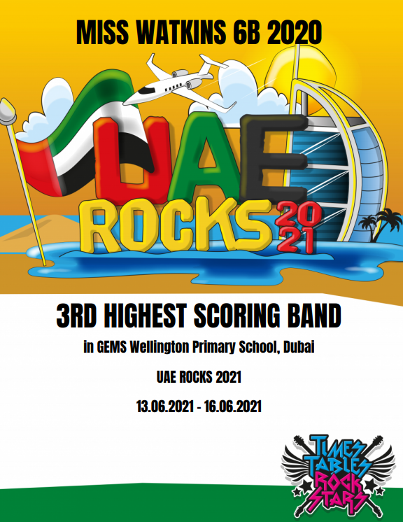 🤩🤩SIMPLY THE BEST IN THE UAE!!!🤩🤩- #UAEROCKS2021 <a href="/TTRockStars/">Times Tables Rock Stars</a> WELL DONE EVERYONE! <a href="/WPS_Year3/">@WPS_Year3</a> <a href="/WPS_Year4/">@WPS_Year4</a> <a href="/WPS_Year5/">@WPS_Year5</a> <a href="/WPS_Year6/">@WPS_Year6</a> 

Massive YEAR 6 shout out to 6B for being the most valuable class in Year 6!