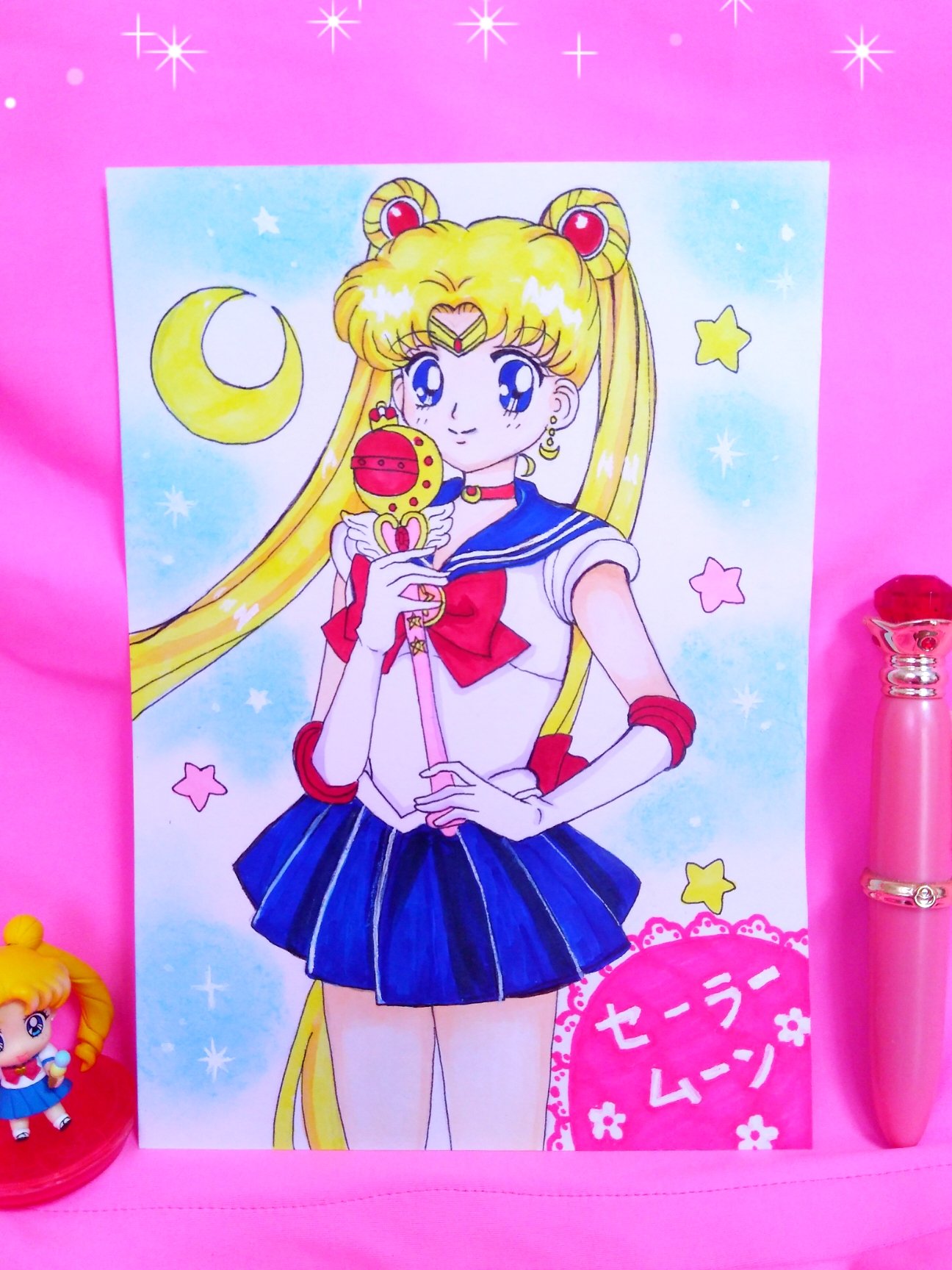 Himeno セーラームーンのイラストを描いてみました セーラームーンr キューティームーンロッド セーラームーン好き セーラームーン クリスタルスターブローチ 手描きイラスト イラスト描き アニメオタク 美少女戦士セーラームーン 月野うさぎ