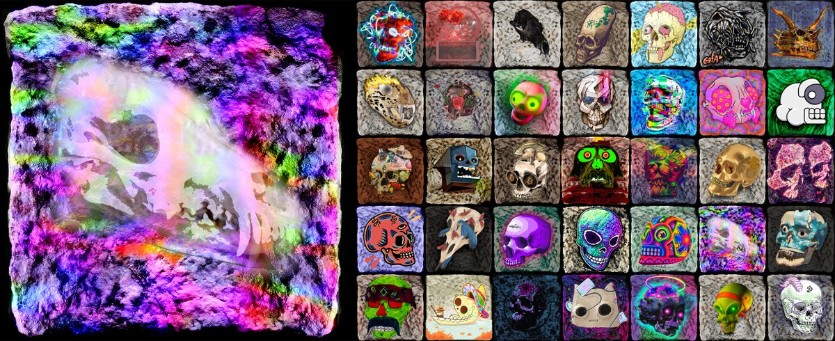 Honoured to be part of the 35 artist that participate in the Tzompantli piece from <a href="/opuntia_art/">Opuntia</a> 

You can start bidding: rarible.com/token/0x5234f3…

Here´s my skull: