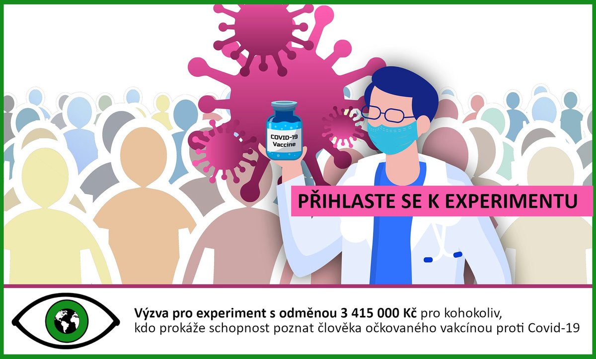 Myslíte si, že umíte rozpoznat člověka, který je očkovaný proti COVIDu, způsobem, který současná věda nezná? Chcete tuto svoji schopnost nebo dovednost ověřit v nezávislém experimentu? Tak se můžete přihlásit do naší Paranormální výzvy! Kontaktujte nás na dotazy@sisyfos.cz