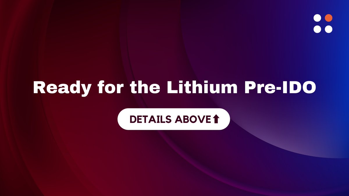 Lithium Finance | Mainnet Beta LIVE🚀 (@lithiumfinance) on Twitter photo Get your $CONV and $POLS ready for the Lithium pre-IDO.
On <a href="/ConvergenceFin/">Convergence Finance</a>
➡️bit.ly/3xrl72j
🔴Stake 50,000 $CONV for premium access
On <a href="/polkastarter/">Polkastarter</a>
➡️bit.ly/2SFiJX1
📝 Fill in the form: bit.ly/3zA72kU
More details: bit.ly/3xtA9EC Get your $CONV and $POLS ready for the Lithium pre-IDO.
On <a href="/ConvergenceFin/">Convergence Finance</a>
➡️bit.ly/3xrl72j
🔴Stake 50,000 $CONV for premium access
On <a href="/polkastarter/">Polkastarter</a>
➡️bit.ly/2SFiJX1
📝 Fill in the form: bit.ly/3zA72kU
More details: bit.ly/3xtA9EC