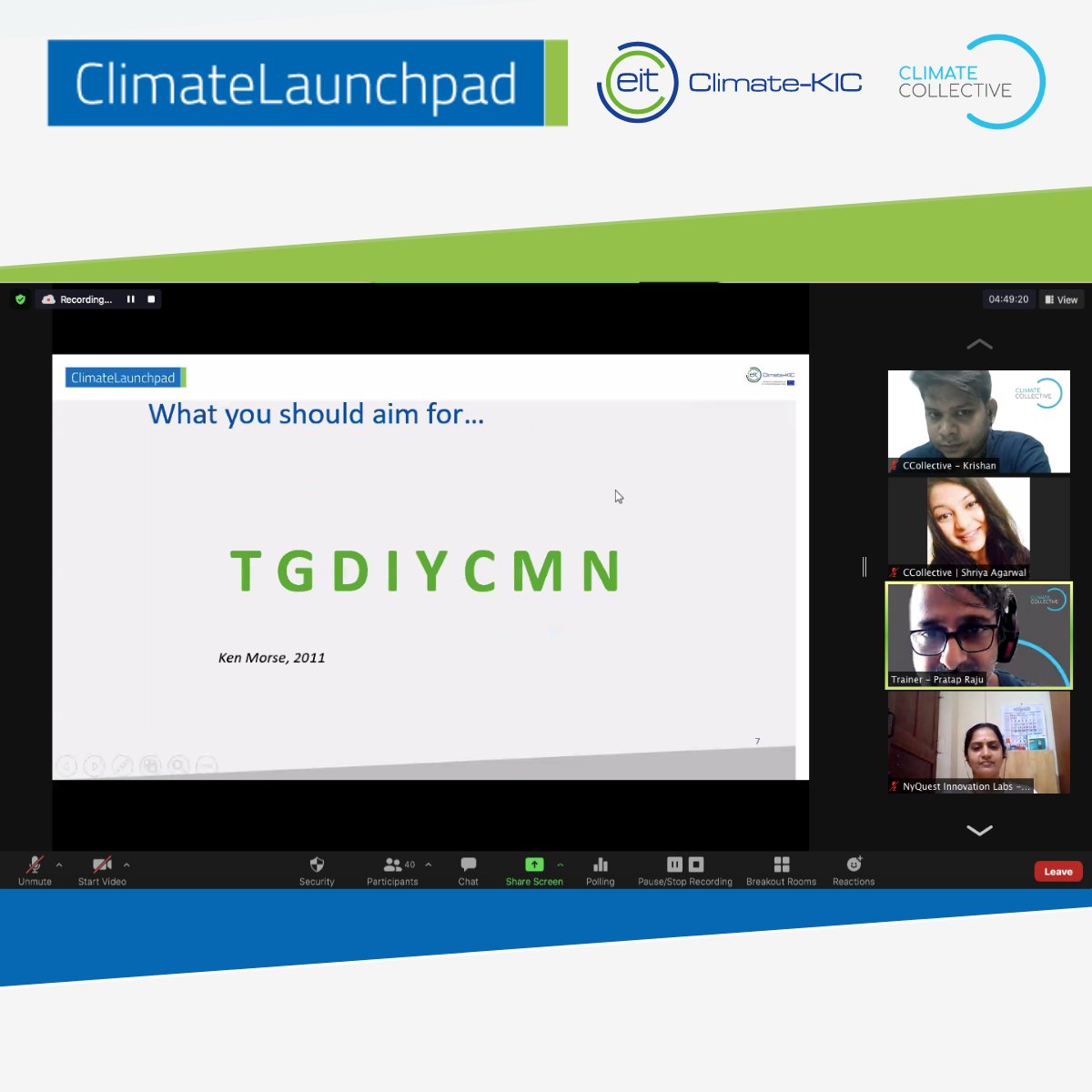 CCollectiveNet's tweet photo. Glimpses of @ClimateLaunch India Boot Camp!

Want to be a part of it? Have a green idea?

There is still time. Apply before the 27th of June to join Cohort-B: https://t.co/iDnLbEQgB9

@ClimateKIC @PRPratapRaju @nalinagain 

#ClimateCollectiveFoundation #ClimateLaunchpad https://t.co/kIO12YiYys