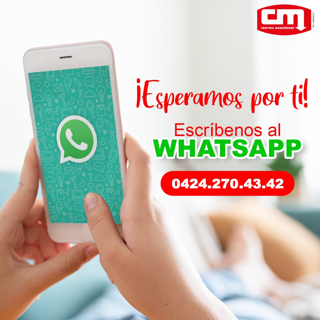 CMadeirense's tweet photo. Pensando en ti y en tu comodidad, ahora podrás realizar tus compras a través de nuestro WhatsApp 0424.270.4342
¡Te esperamos!⠀
Central Madeirense... ¡Ahora más cerca de ti...!
#CentralMadeirense #Whatsapp #delivery #Shooping #Compras #Escribenos #Contacto https://t.co/o4Fk0bdOJV