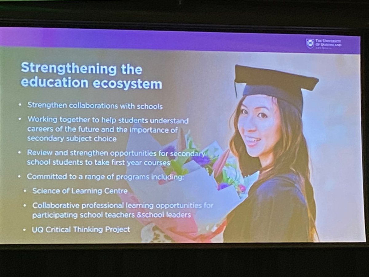 Great links between UQ &amp; schools as outlined by VC Prof Deborah Terry at #ISQforum