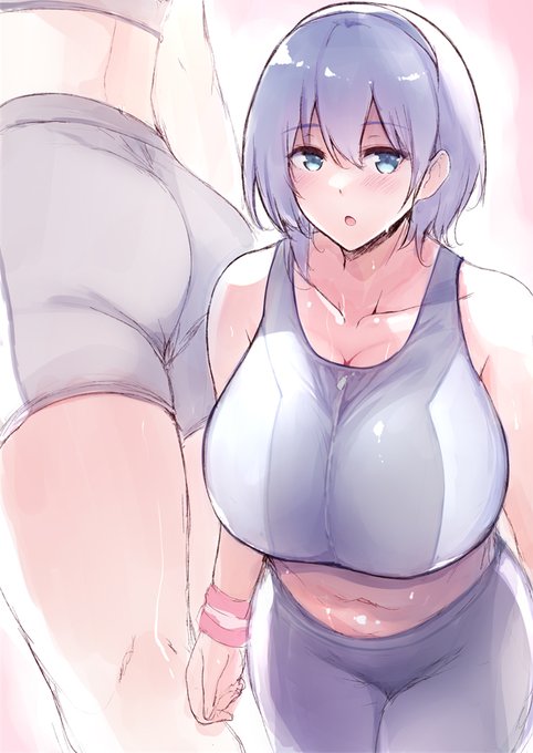 トレーニングする娘落書き、スポーツウェア好き 