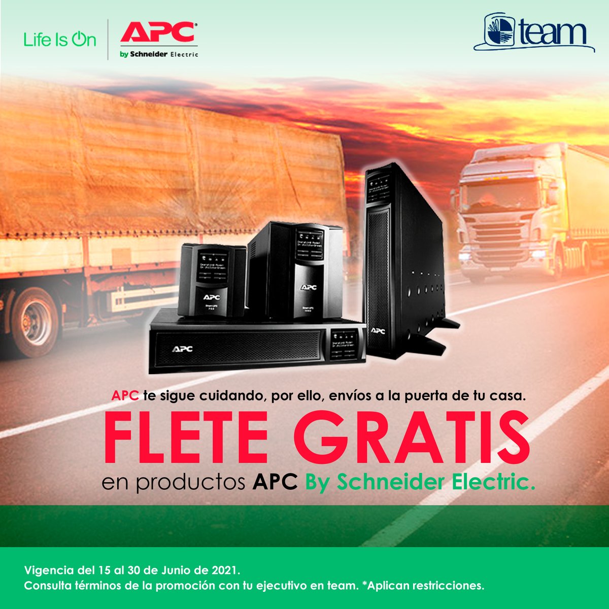 conexionteam's tweet photo. #Teammate @APCbySchneider y team tienen las mejores promociones para TI. Nos preocupamos por mantener protegido tu hogar, oficina y centro de datos. https://t.co/Zu4aan39MB
Contáctanos:📩 cvaquiz@teamnet.com.mx
📲Whatsapp https://t.co/jYcB129oAM
🔋#LifeIsOn #APCteam #EnlaceTeam https://t.co/FyoWhaSolx