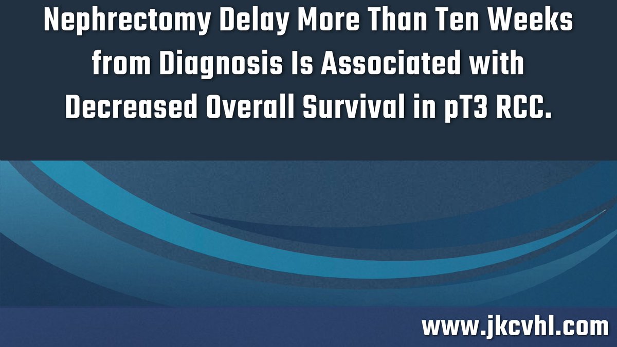 Nephrectomy Delay of More than 10 Weeks from Diagnosis Is Associated with Decreased Overall Survival in pT3 RCC.
Complete article available at 
jkcvhl.com/index.php/jkcv…
#kidneycancer #renalcancer