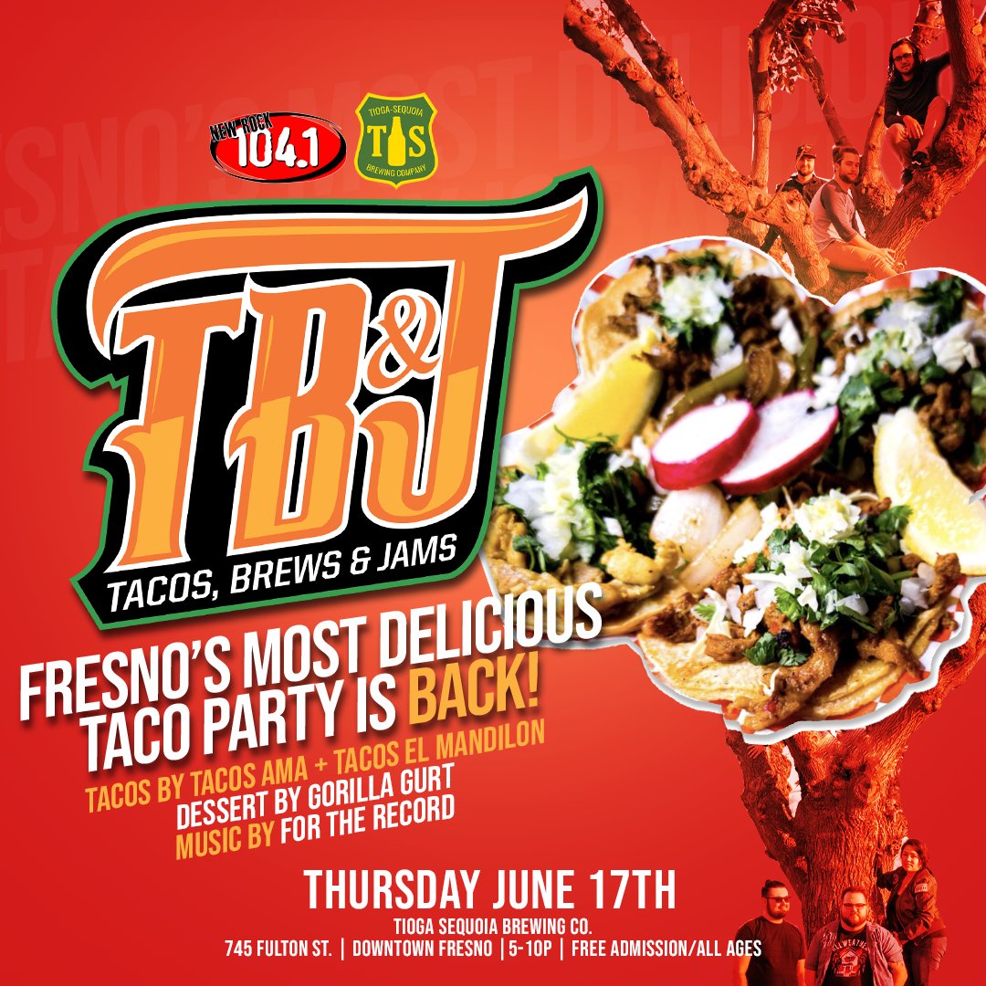 Your favorite tacos and beer night is back! 

Join us for <a href="/TacosBrewsJams/">TacosBrewsJams</a> at <a href="/TiogaSequoia/">Tioga-Sequoia Brewing Co.</a> on Thursday night!