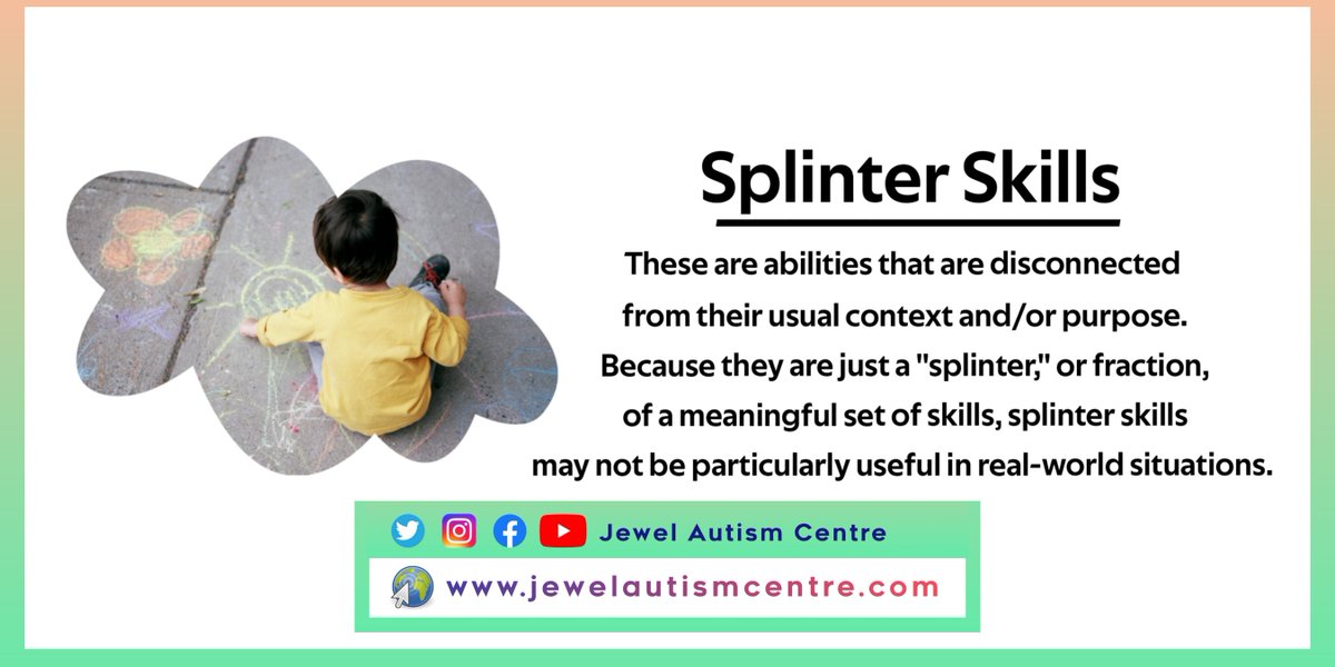 JewelOfficial1's tweet photo. Splinter Skills
.
.
.
#jewelautismcentre
#bestautismcentre
#splinterskills
#childdevelopment
#autistickids
#autism
#developemntaldelays https://t.co/jb9PHq5K9I