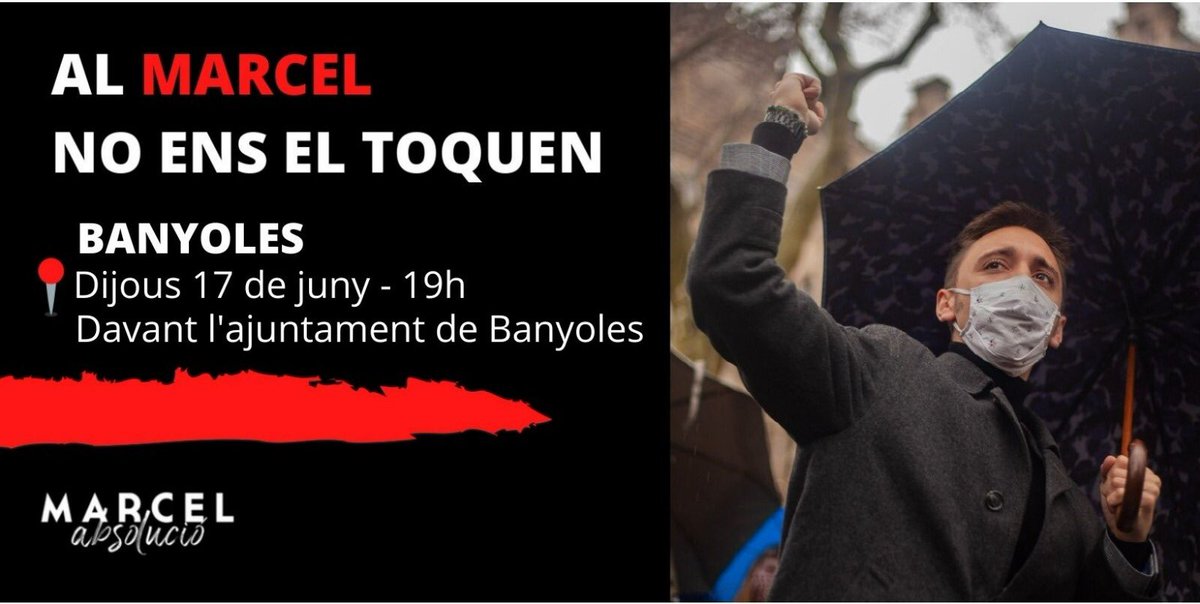 Avui concentració davant l’ajuntament de Banyoles. Per denunciar un cop més la repressió que patim al país.
Al Marcel no ens el toquen!
#MarcelAbsolució