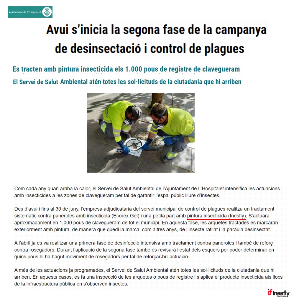 inesfly's tweet photo. 🔝@LHAjuntament confía una vez más en la 𝐭𝐞𝐜𝐧𝐨𝐥𝐨𝐠𝐢𝐚 𝐈𝐧𝐞𝐬𝐟𝐥𝐲 para el control de #plagas del municipio.
📰 Puedes leer la noticia completa aquí: 👉🏼 https://t.co/TojXd2rWmq
#inesfly #control #vectores #insectos #cucarachas #plaguicida #insecticida #pintura https://t.co/e0n5MZXYCo