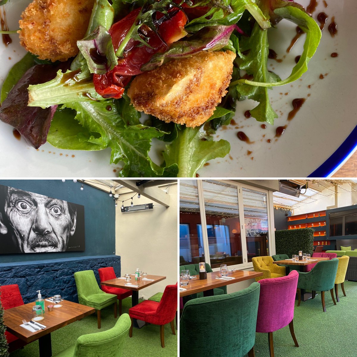 Outdoor dining at its best 😀 with our Goat’s cheese salad. Go on, pop into us. For reservations, link in our bio or call on 012693816 #ourdoor #weareback #summer #relax #catchup #nice