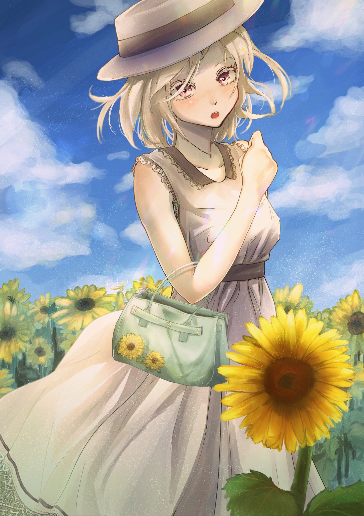 かりかり Auf Twitter 久しぶりの完成絵です 夏に近づいてきたのでひまわり畑と女の子描きました イラスト T Co Wbleztd1oj Twitter