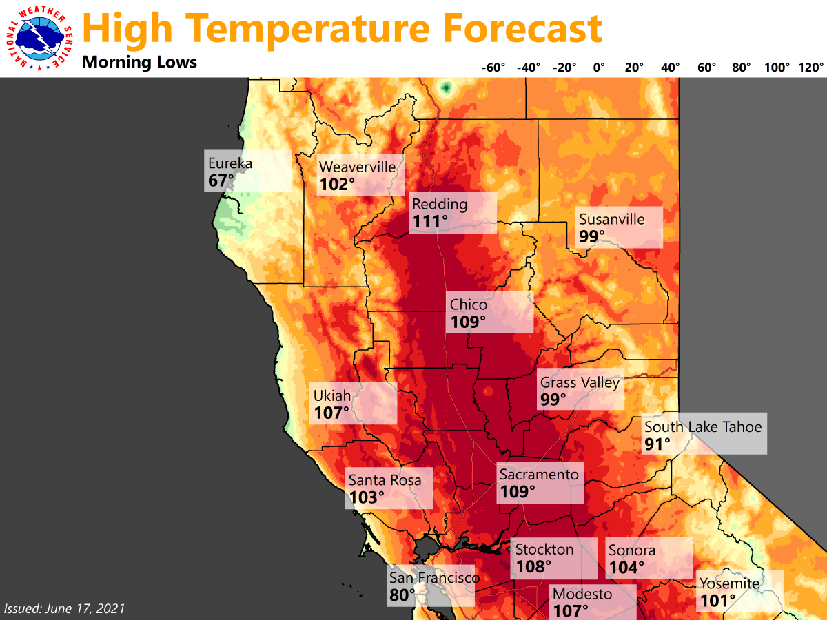 Very HOT temperatures today over the valley and foothills with temperatures ranging from the upper 90s to 113 degrees for the hottest locations. Record highs are forecast for this date throughout the valley.  Try to limit outdoor activity and stay in cool places. #CAwx #CAHeat